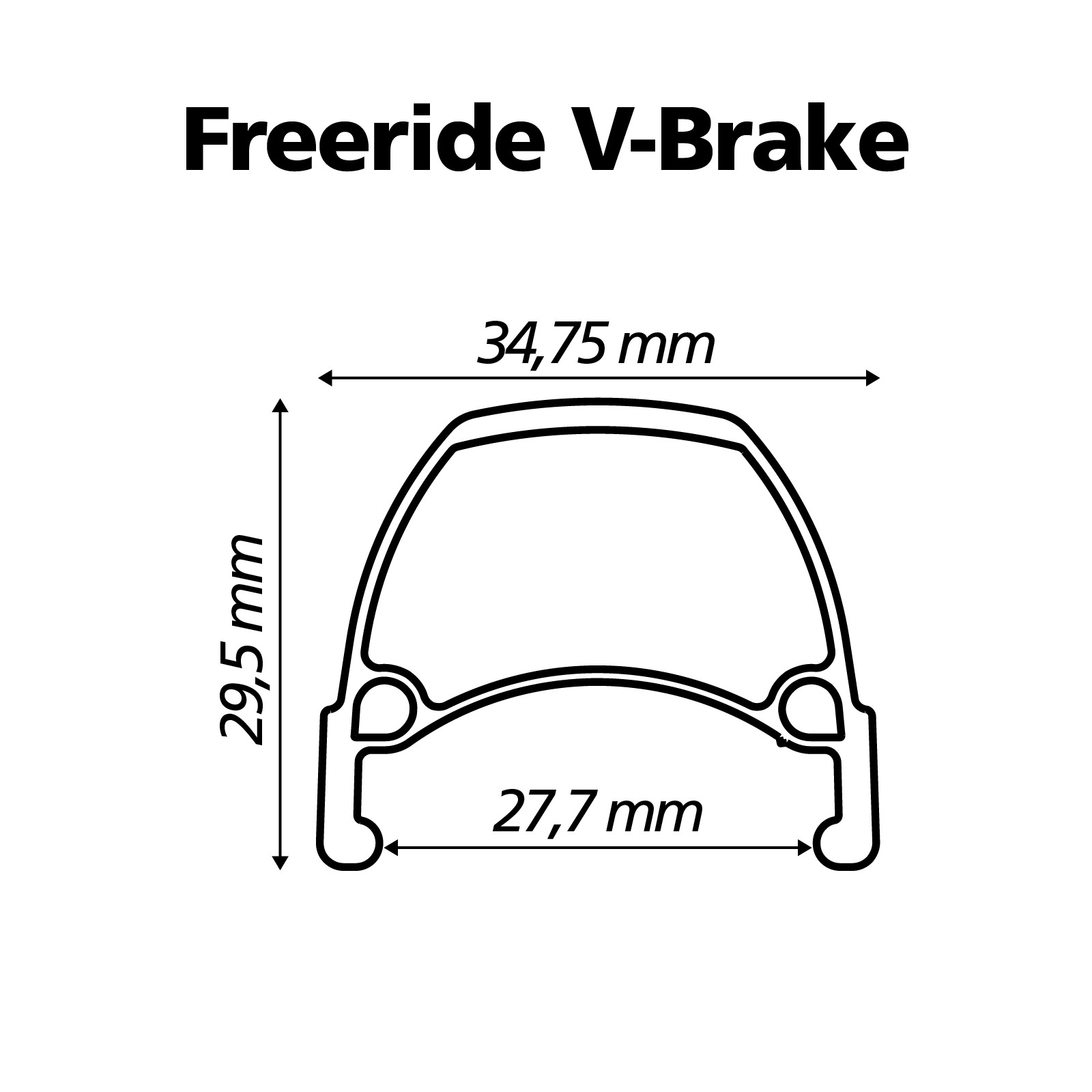 Perfil - Aro Viper Freeride V-Brake - Preto Fosco